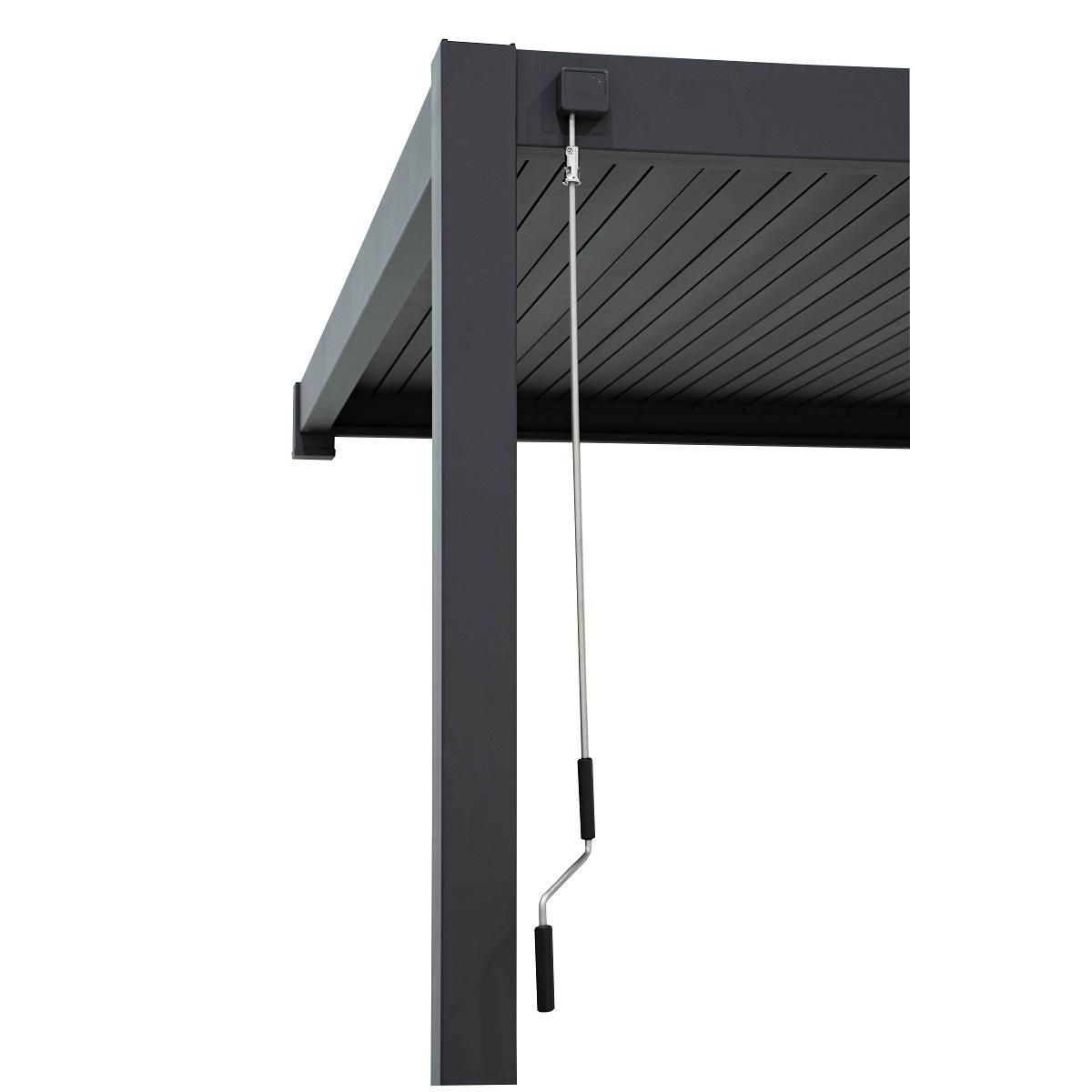 OMBREA Pergola Bioclimatique adossée (2pieds) 3x3m anthracite OMBREA®
