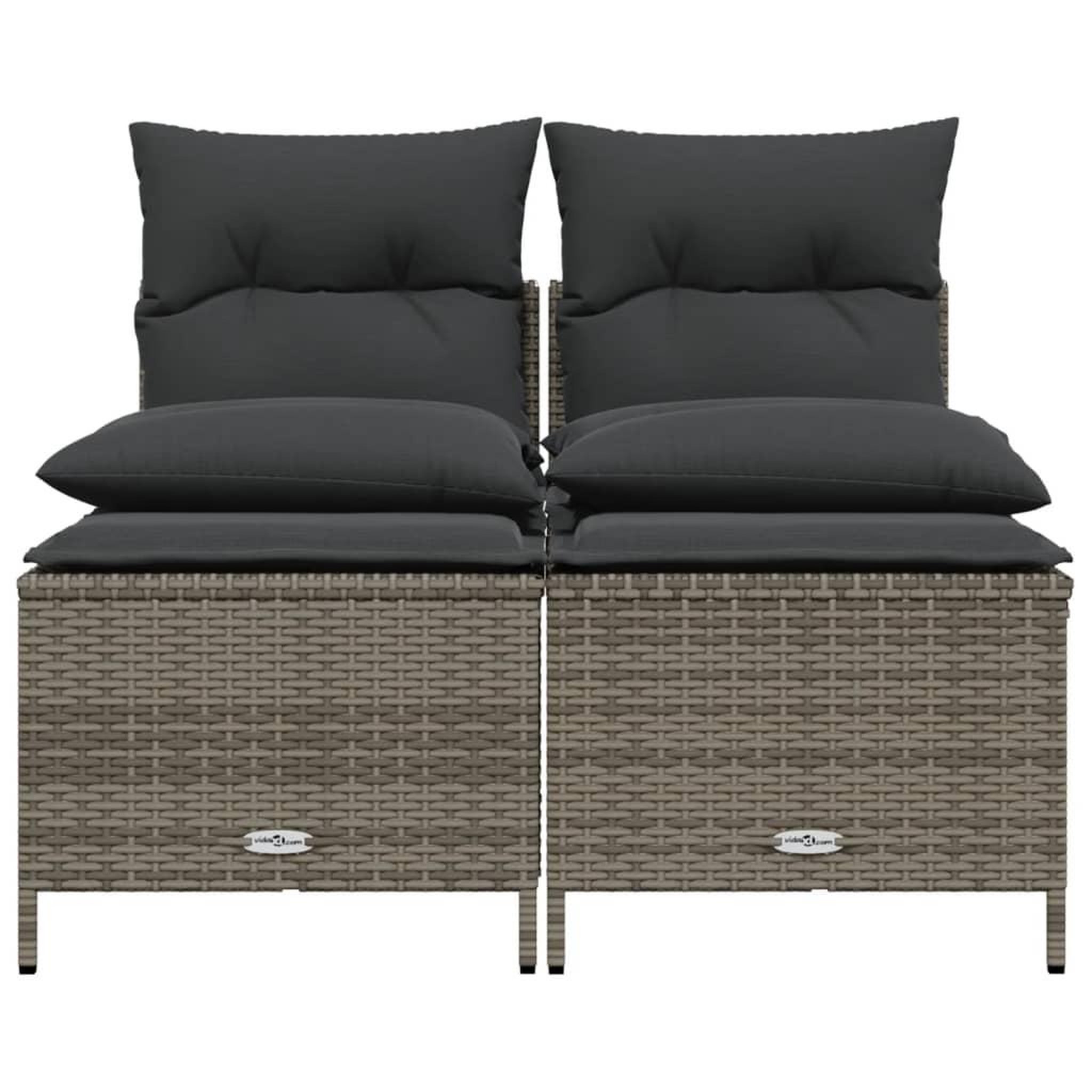 Voir la diapositive 3 : VIDAXL Salon de jardin 4 pcs avec coussins gris resine tressee