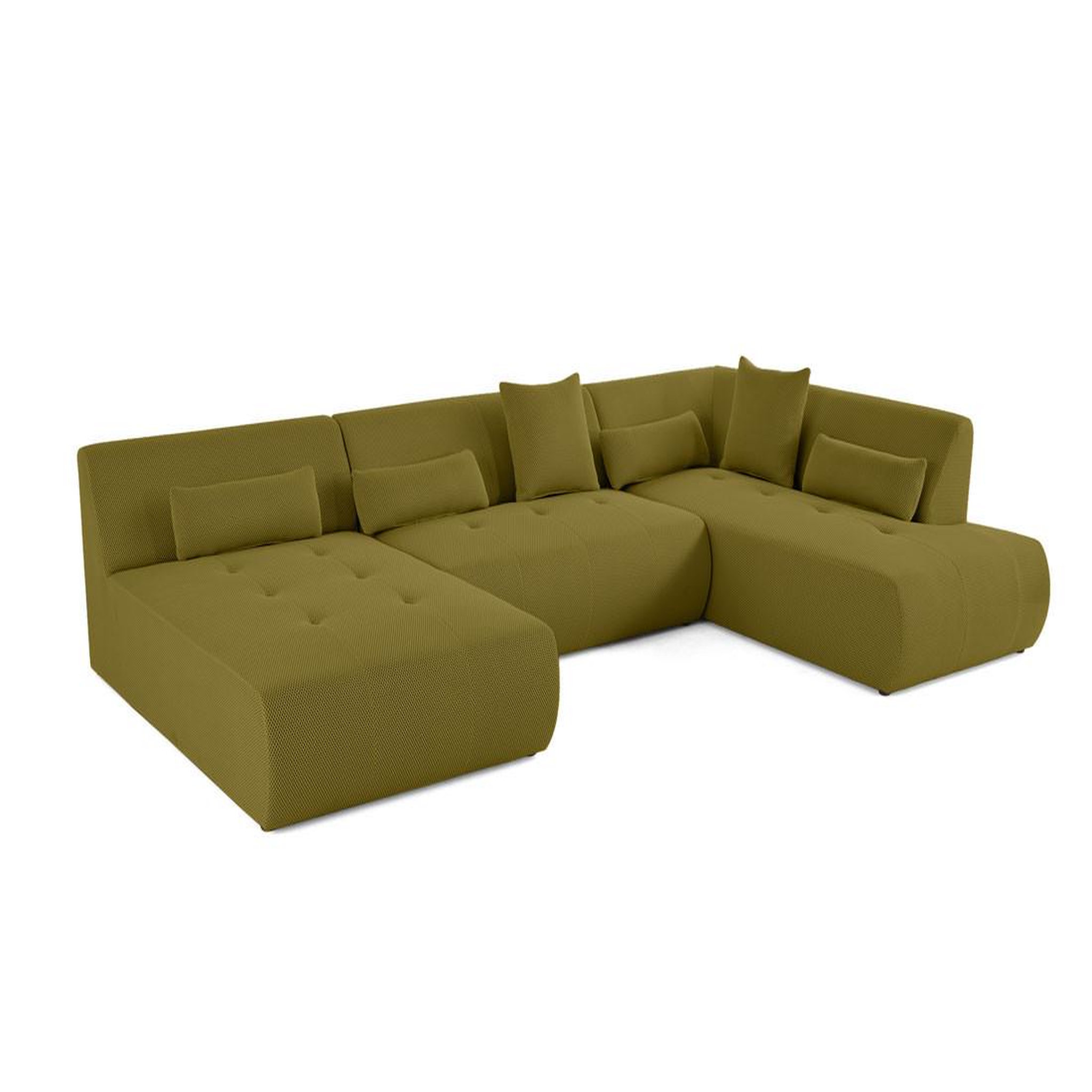 Voir la diapositive 2 : LISA DESIGN Onyx - canapé panoramique modulable d'angle droit - 7 places - en tissu mailles 3d