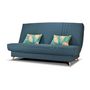 Voir la diapositive 4 : GRUHIER Banquette clic clac BULTEX - Tissu Taupe + Coussins deco jungle - L193 x P95 x H