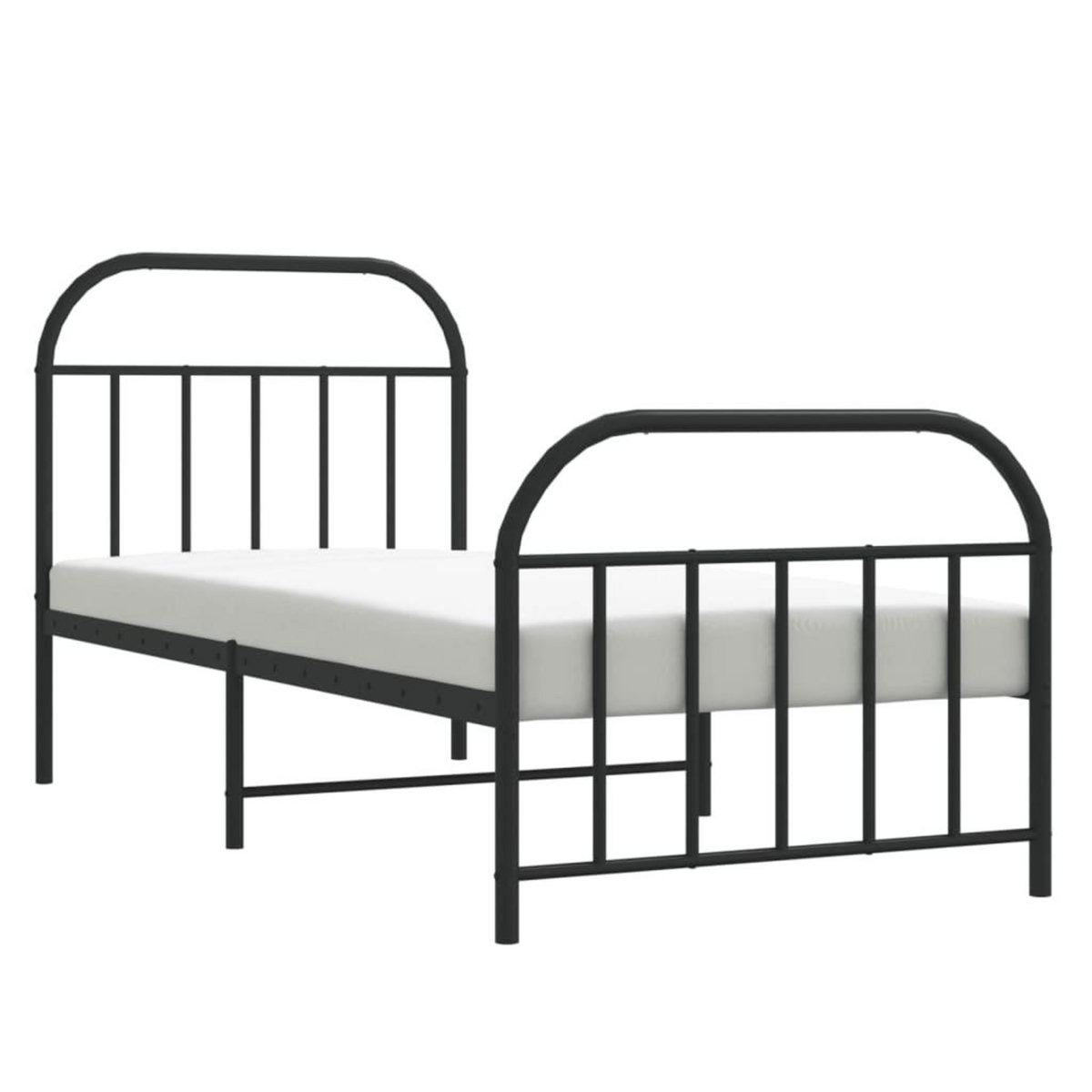 VIDAXL Cadre de lit metal sans matelas avec pied de lit noir 90x190 cm