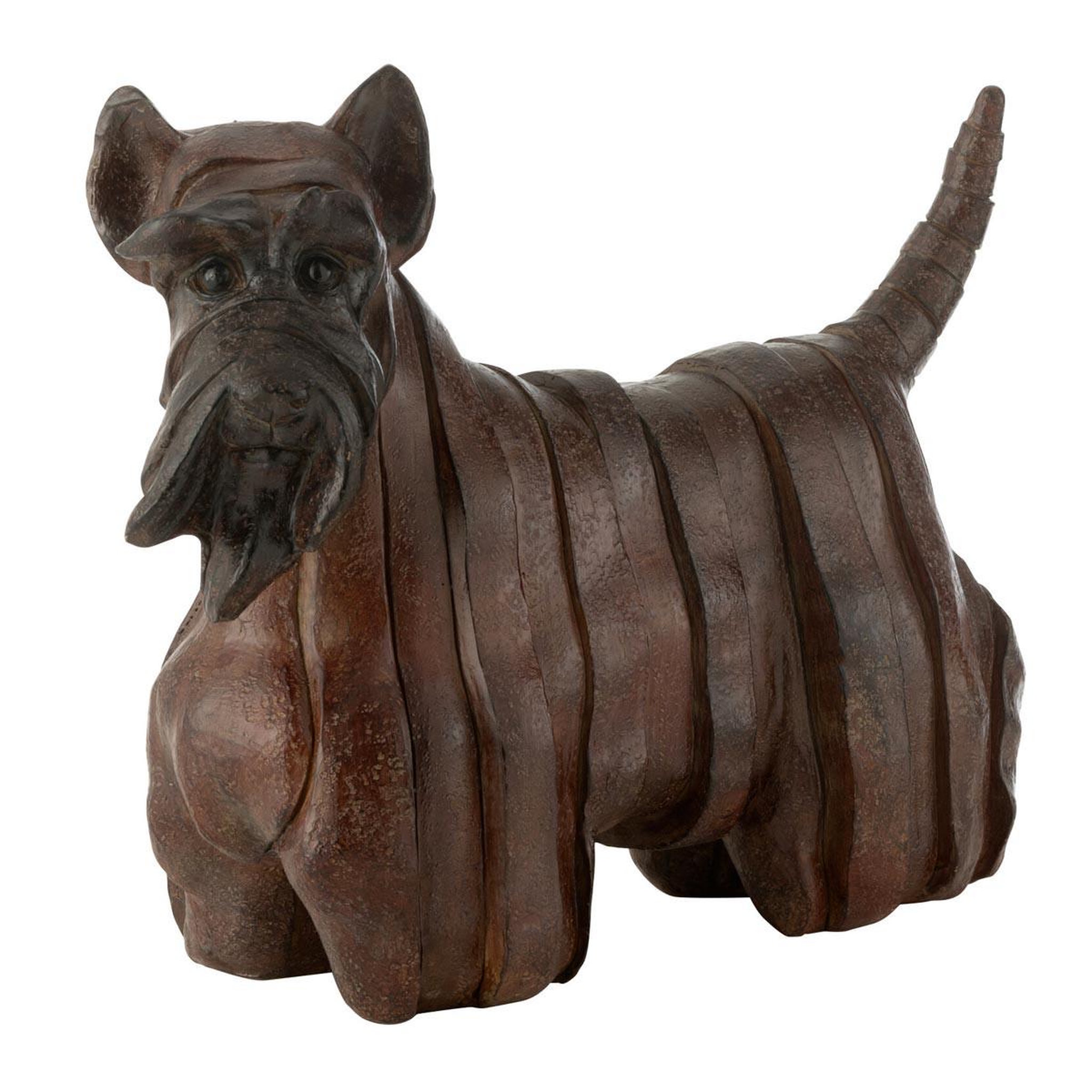 J-LINE Statuette chien terrier  ecossais  29cm marron