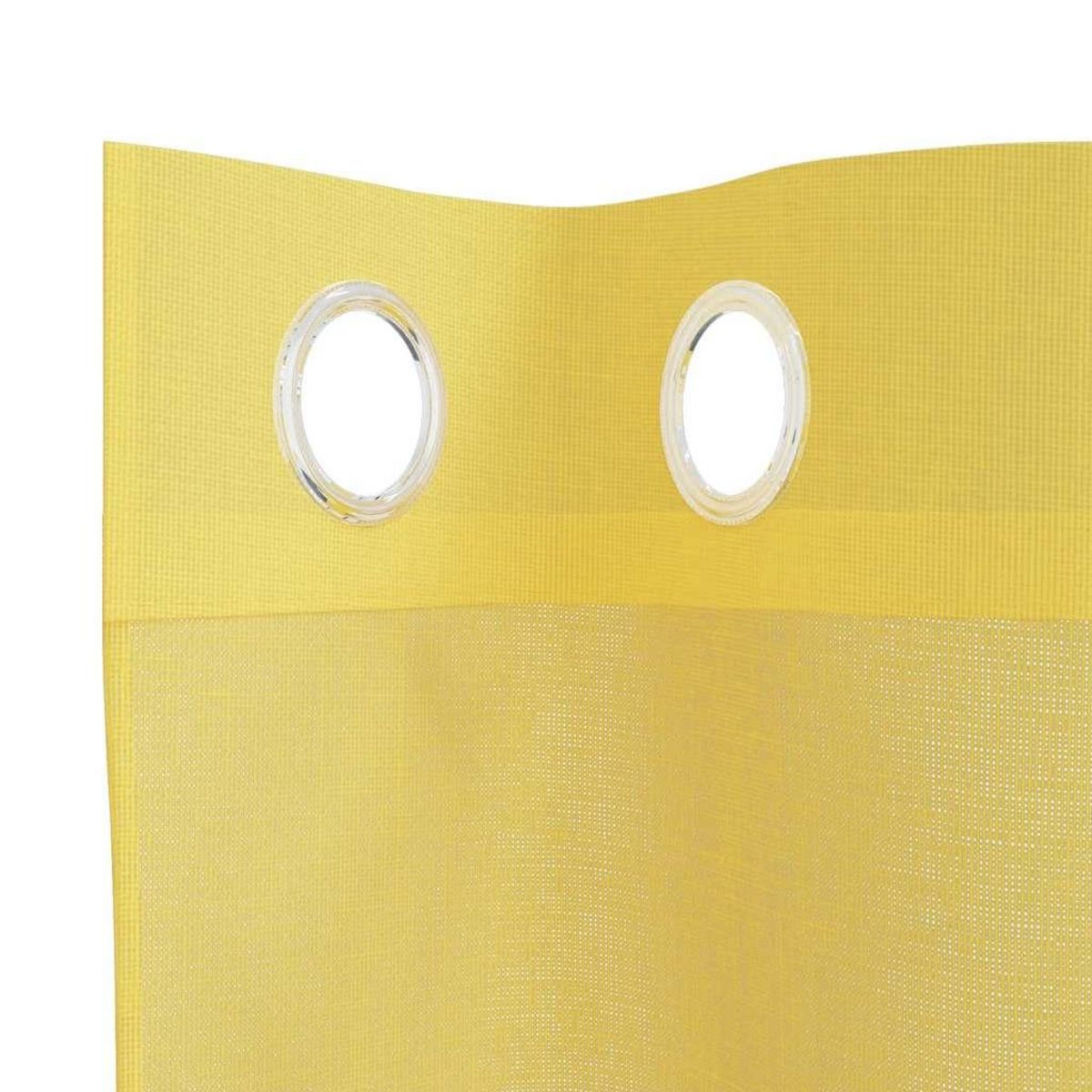 VIDAXL Rideaux en voile avec œillets 2 pcs jaune
