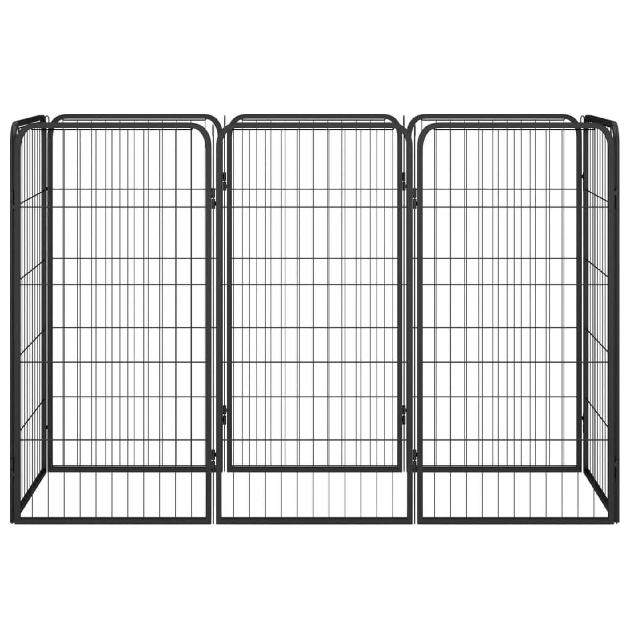 Voir la diapositive 2 : VIDAXL Parc pour chien 8 panneaux Noir 50x100cm Acier enduit de poudre
