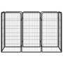 Voir la diapositive 2 : VIDAXL Parc pour chien 8 panneaux Noir 50x100cm Acier enduit de poudre