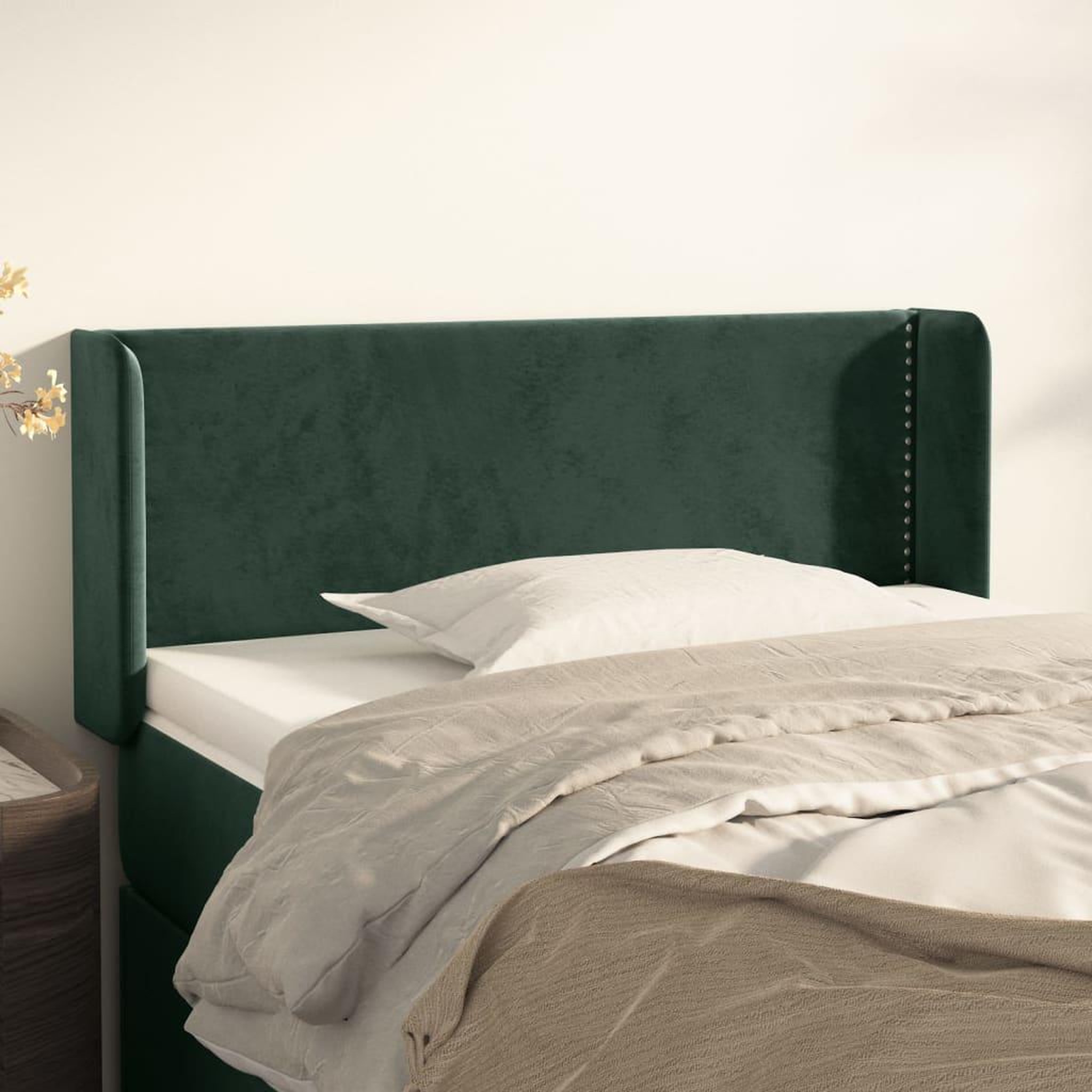 Voir la diapositive 1 : VIDAXL Tete de lit avec oreilles Vert fonce 83x16x78/88 cm Velours