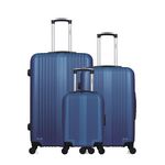 HERO HERO - Lot de 3 - Valise Grand format, valise weekend et valise cabine XXS LIPARI. Coloris disponibles : Noir, Beige, Bleu, Gris
