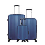 HERO HERO - Lot de 3 - Valise Grand format, valise weekend et valise cabine XXS LIPARI. Coloris disponibles : Gris, Bleu, Noir, Beige