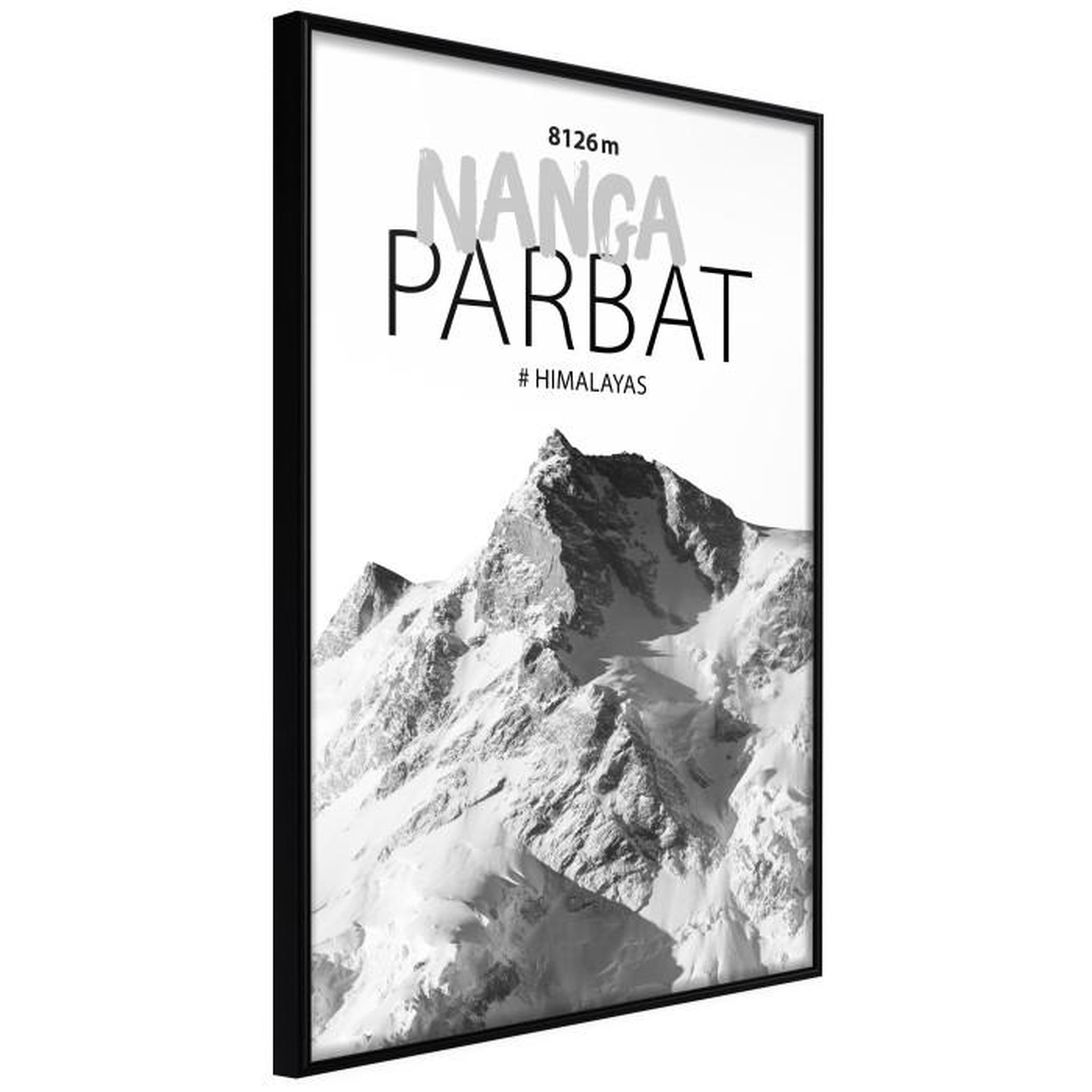 Paris Prix Affiche Murale Encadrée  Peaks of the World Nanga Parbat. Coloris disponibles : Noir, Jaune