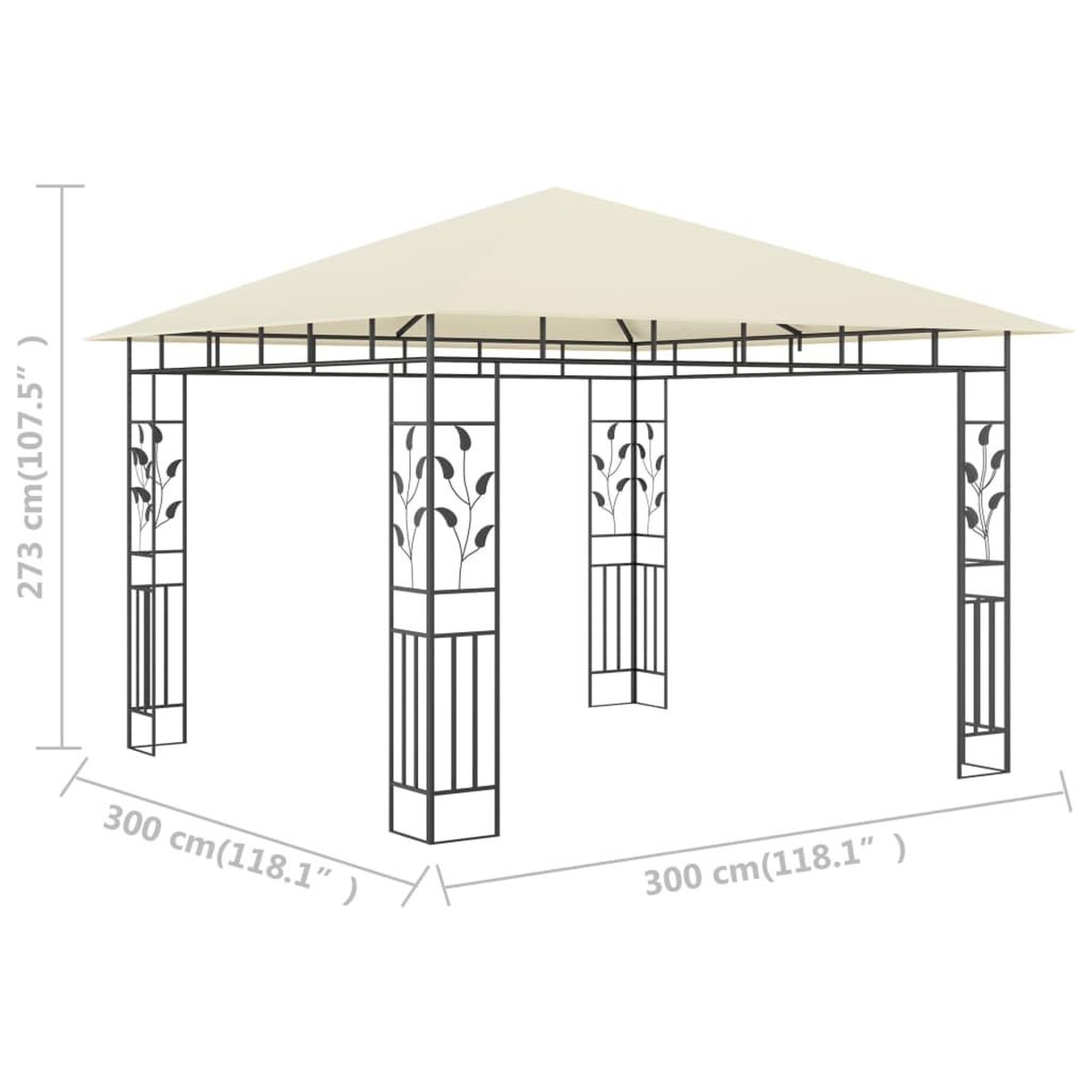 Voir la diapositive 6 : VIDAXL Belvedere avec moustiquaire 3x3x2,73 m Creme 180 g/m^2