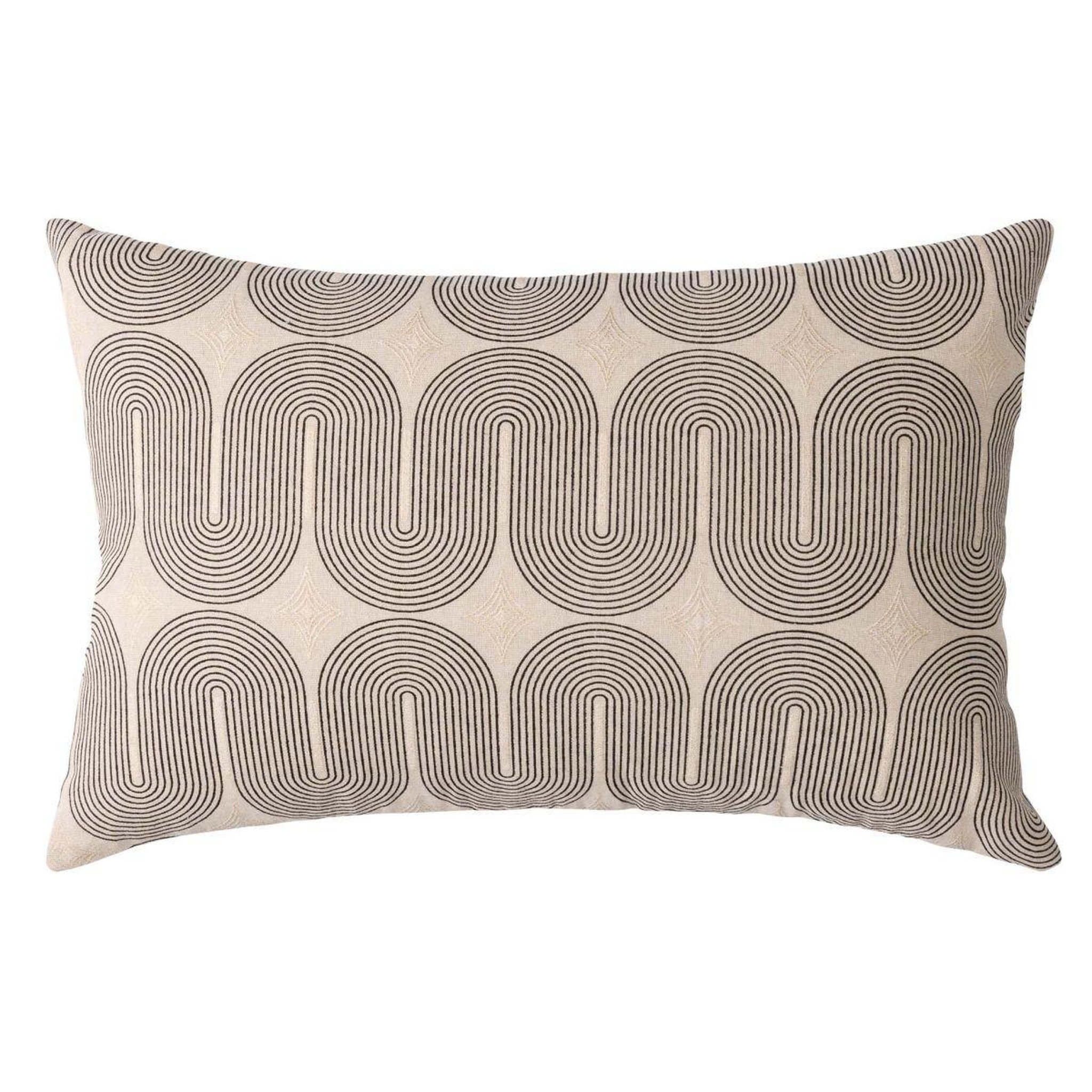 Douceur d'Intérieur Coussin à motifs métallisés  ondine  40x60cm beige & noir