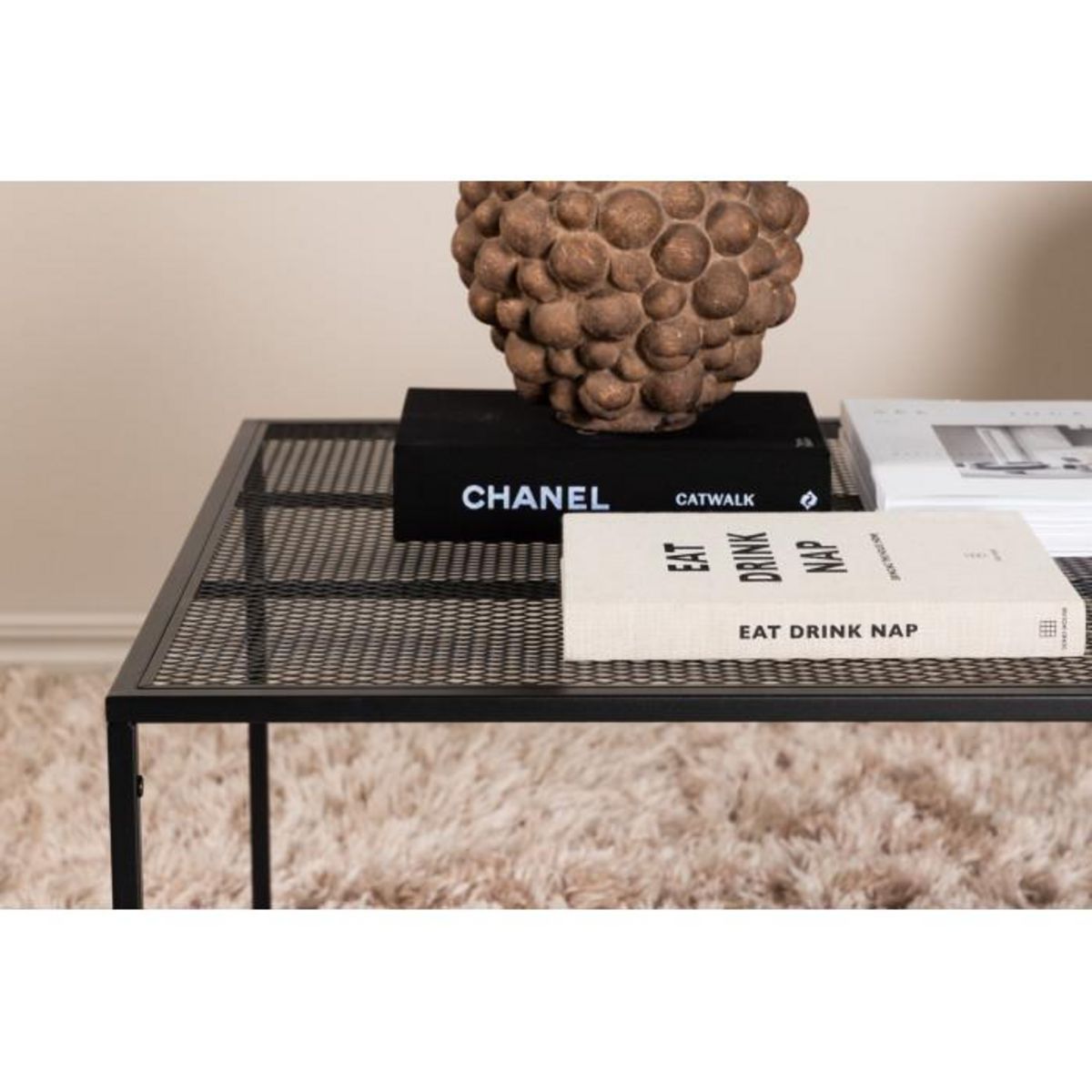 Paris Prix Table Basse en Métal  Netz  80cm Noir