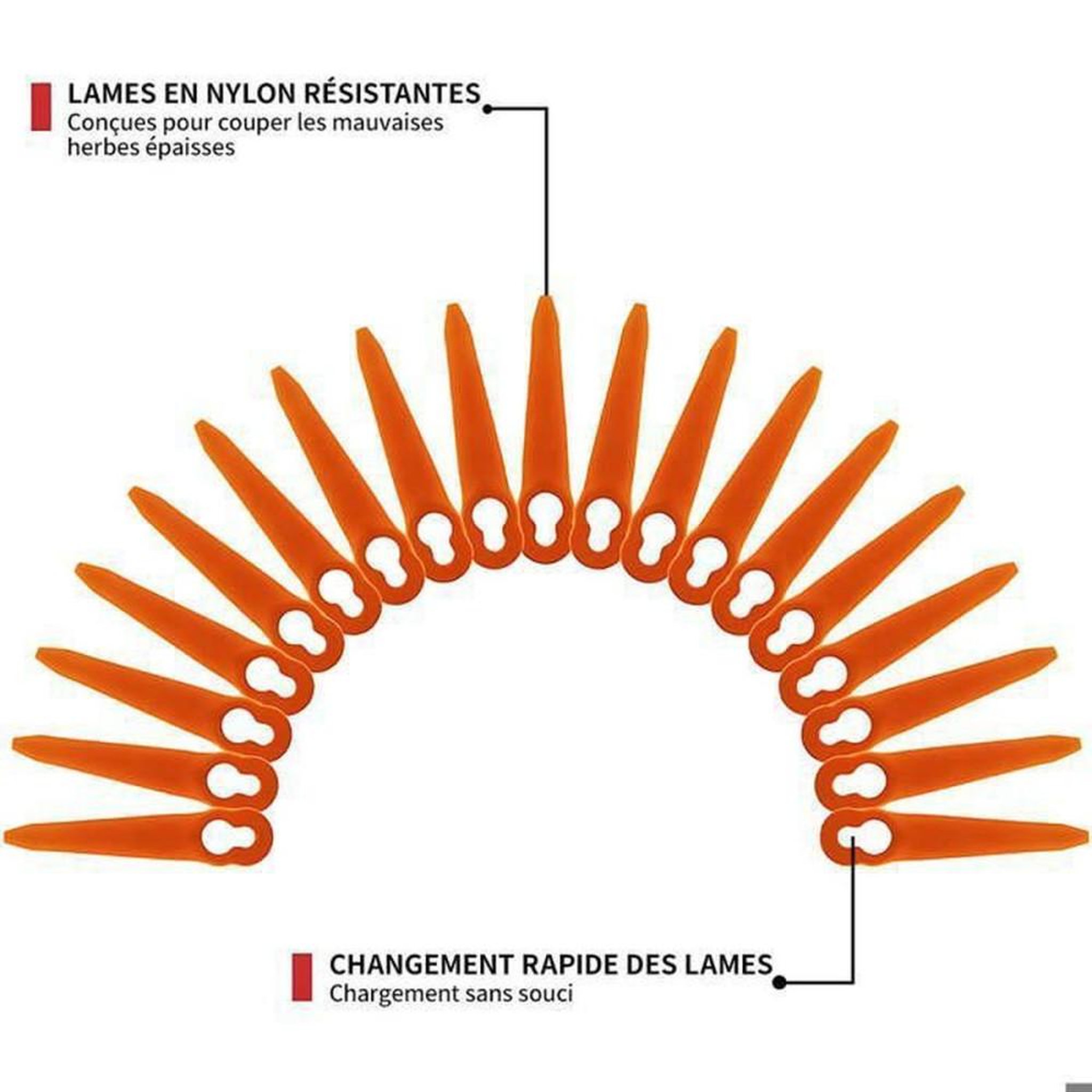 Voir la diapositive 2 : Pack de 100 lames de rechange nylon pour débroussailleuse/tondeuse sans fil compatible STIHL PolyCut 2-2, 3-2, FSA 45/57 et FSE 52