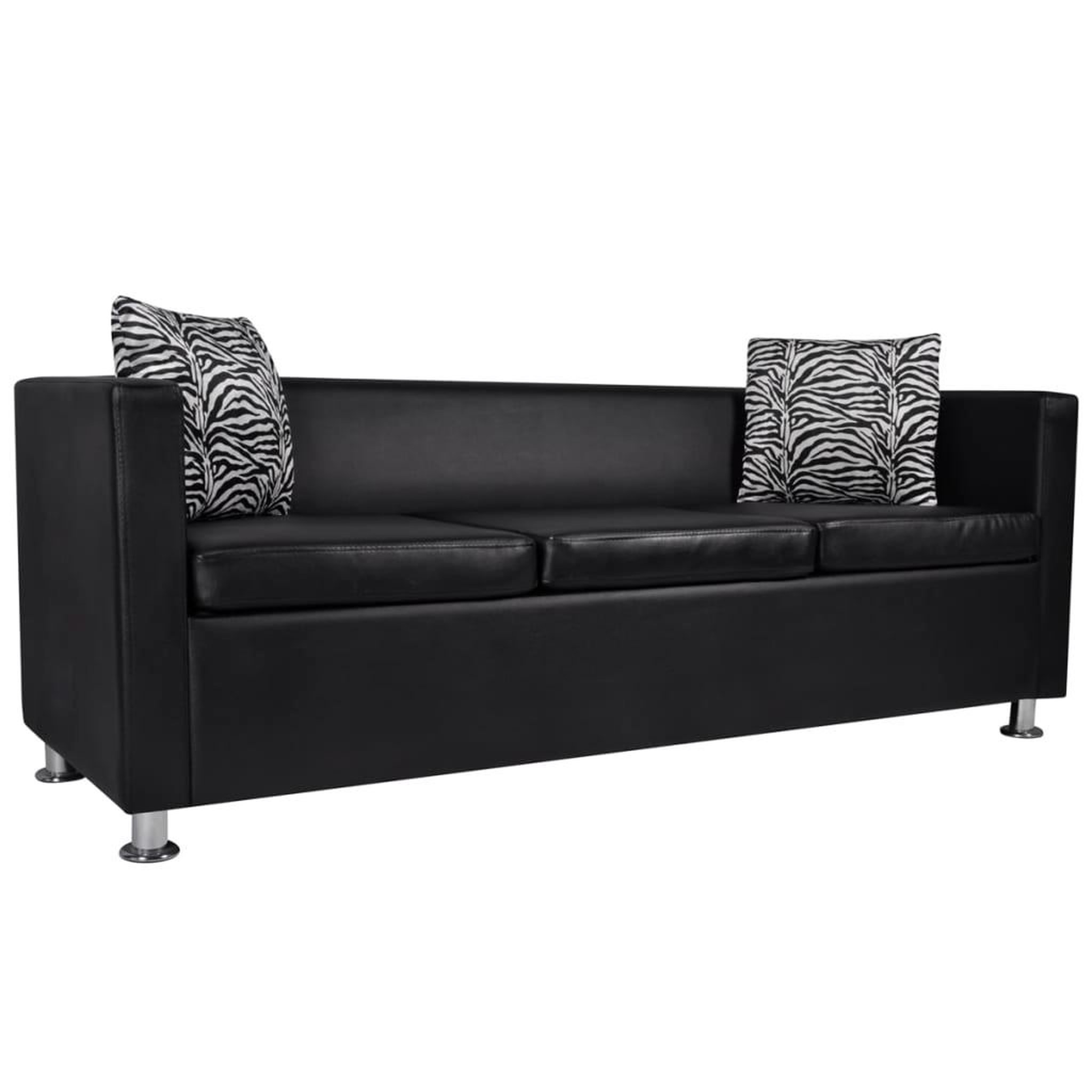 Voir la diapositive 1 : VIDAXL Canape a 3 places Similicuir Noir