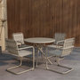 Voir la diapositive 3 : Paris Prix Ensemble Table de Jardin & 4 Chaises  Chios  90cm Beige