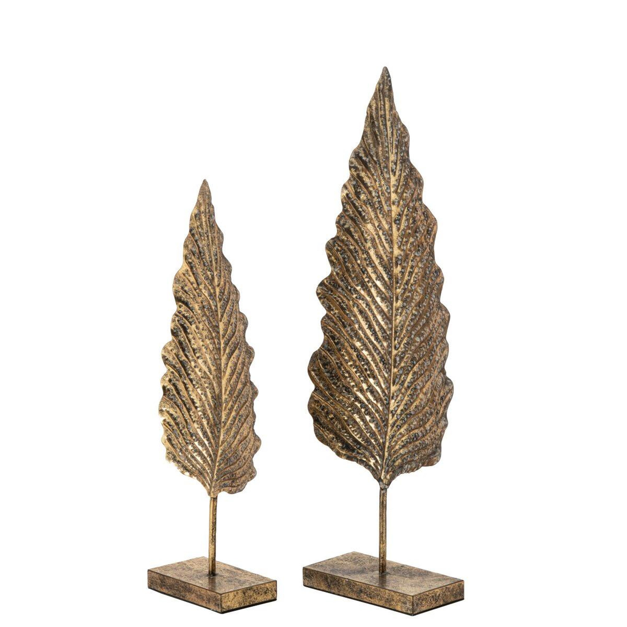 Voir la diapositive 2 : J-LINE Lot de 2 feuilles déco  vidal  89cm bronze