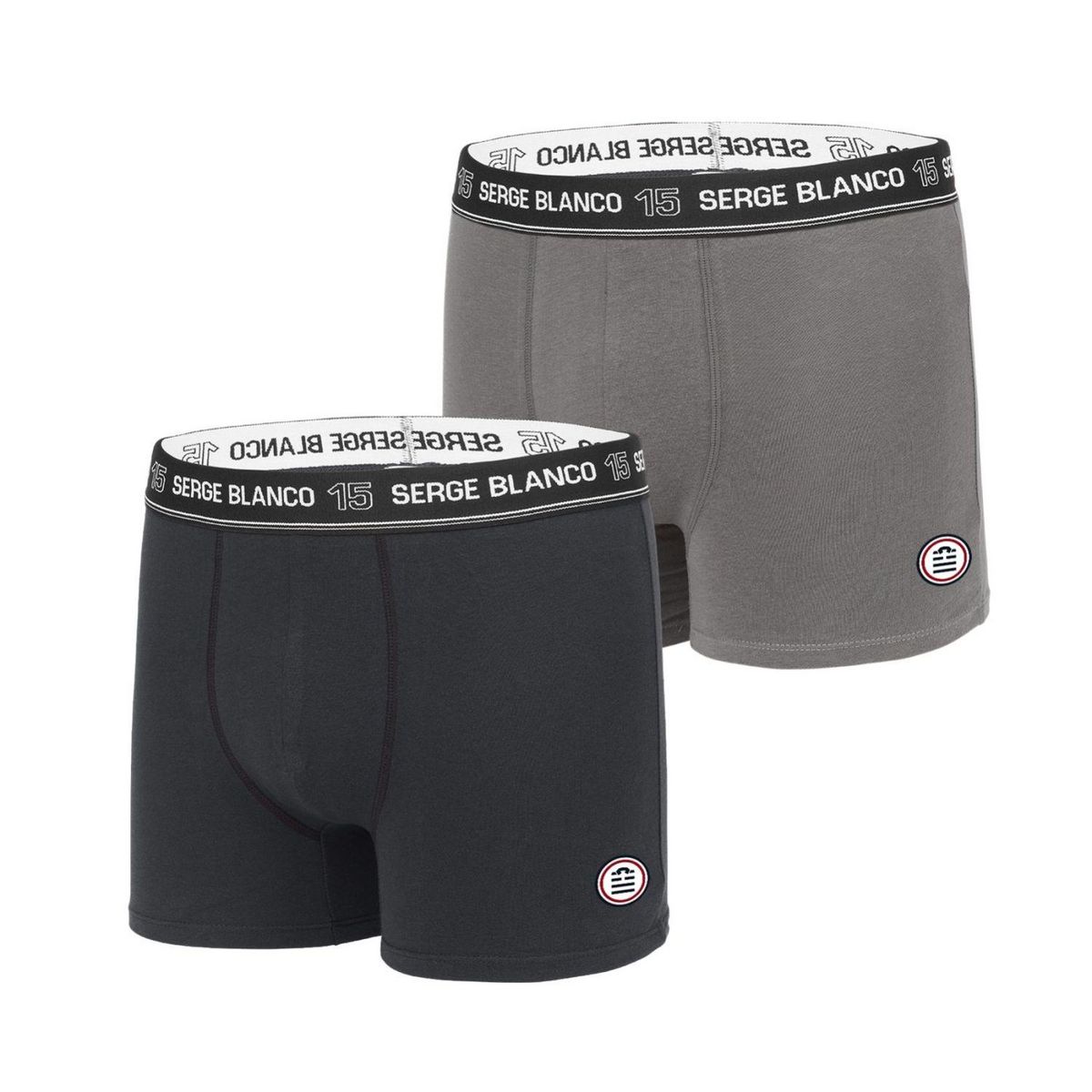 SERGE BLANCO Lot de 2 Boxers homme avec surpiqûres Class