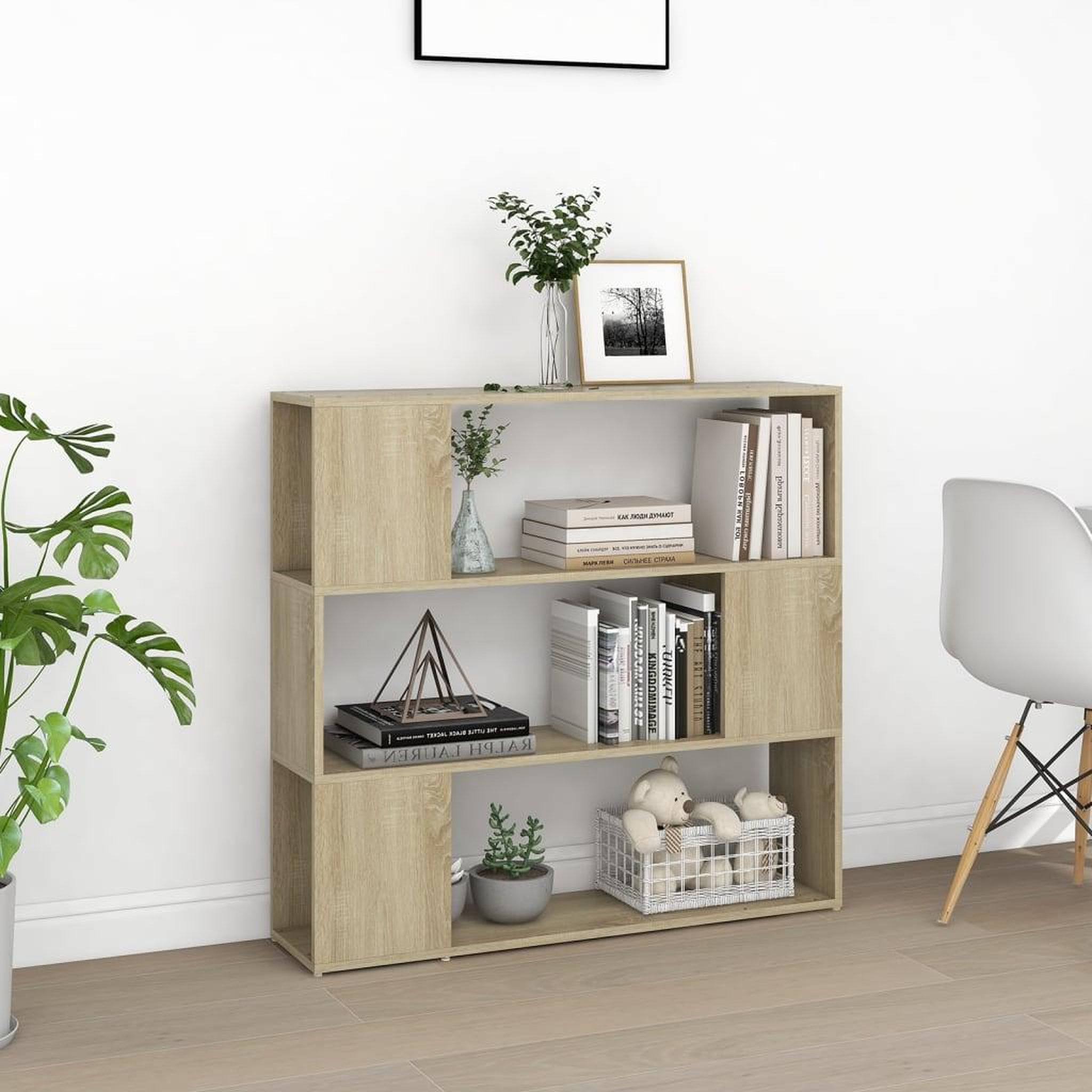 Voir la diapositive 3 : VIDAXL Bibliotheque/Separateur de piece Chene sonoma 100x24x94 cm