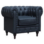 Habitat et Jardin Fauteuil Chesterfield  Aliza  - 111 x 82 x 70 cm - Noir