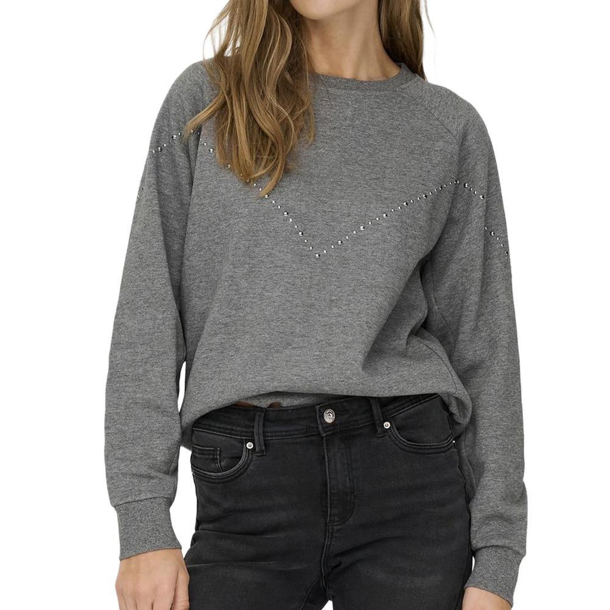 Voir la diapositive 1 : JACQUELINE DE YONG Sweat Gris Femme JDY Lena