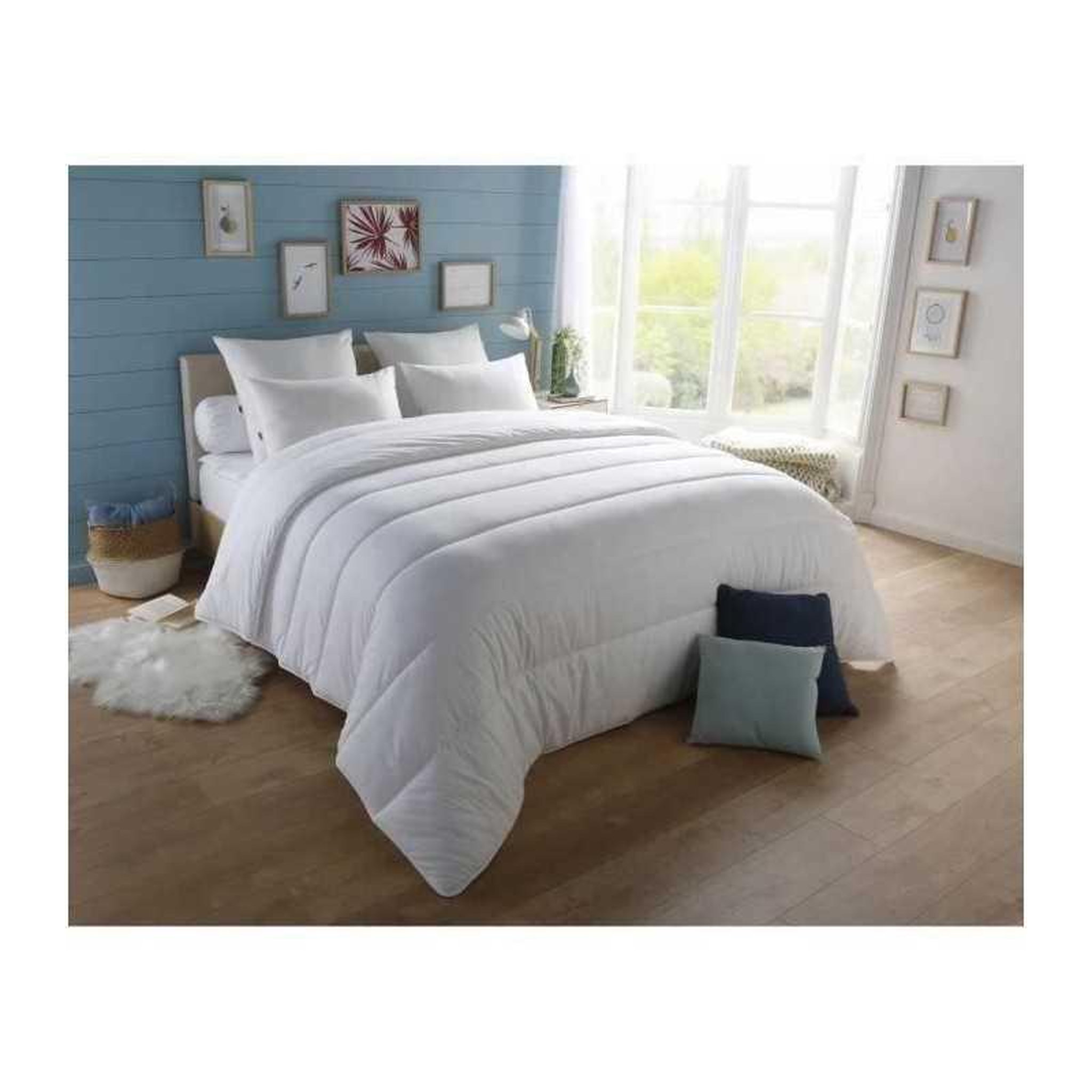 Voir la diapositive 2 : DODO DODO Pack Couette chaude anti-acariens 220x240 cm + 2 oreillers 60x60 cm - Splendeur - Garnissage 100% volupt'air 350gr/m² - Bl