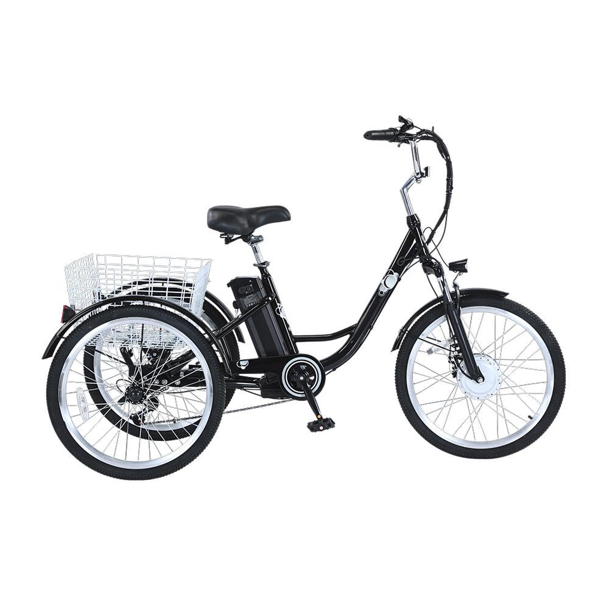 BEZIOR Tricycle électrique M300 24 , batterie 36V 15Ah, vélo urbain stable à 3 roues, noir