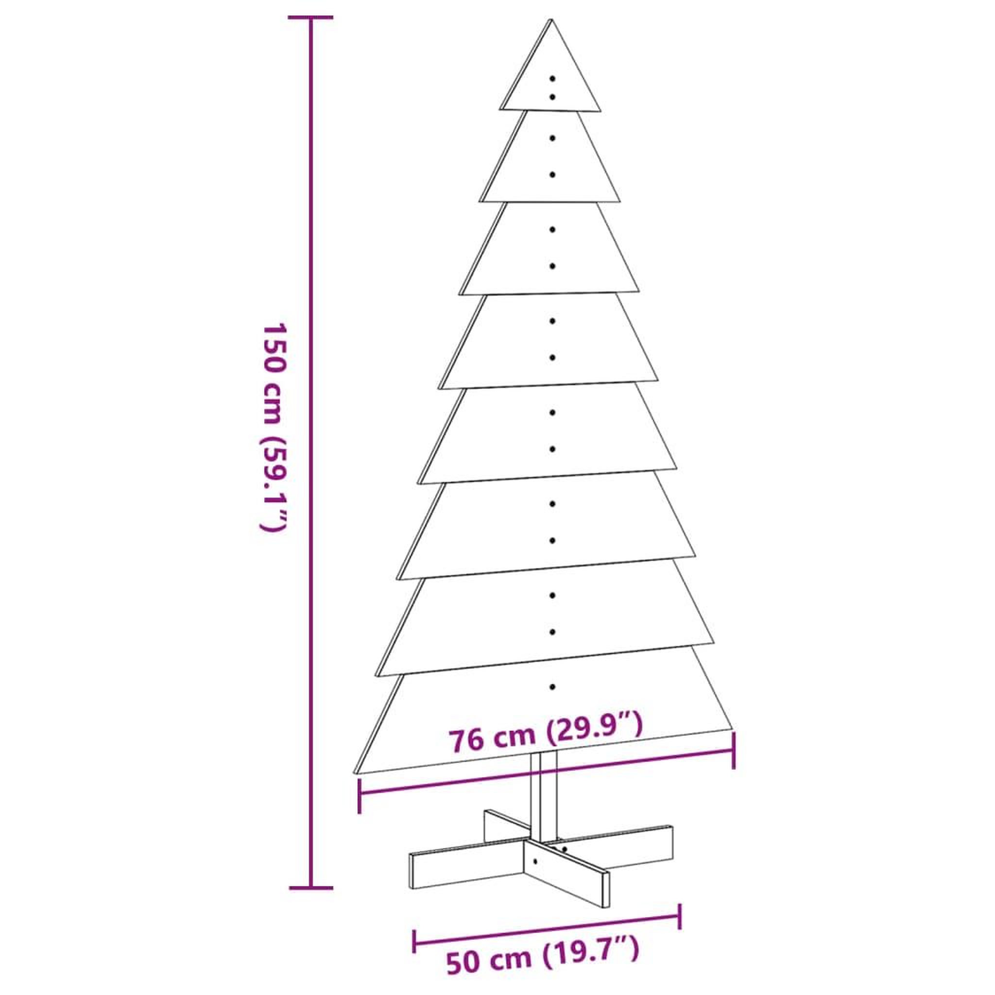 Voir la diapositive 6 : VIDAXL Arbre de Noël en bois pour decoration 150 cm bois massif de pin