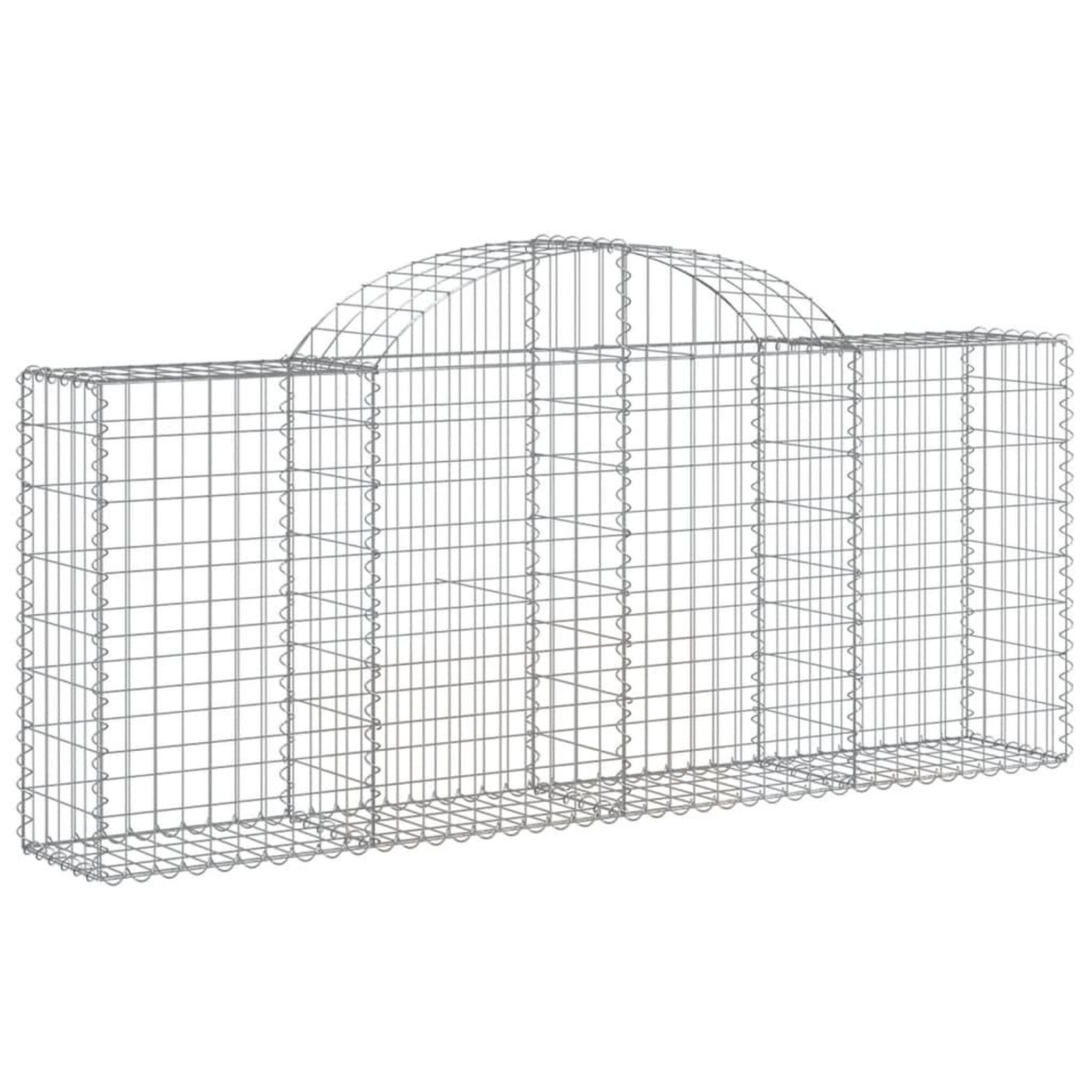 Voir la diapositive 3 : VIDAXL Paniers a gabions arques 2 pcs 200x30x80/100 cm Fer galvanise