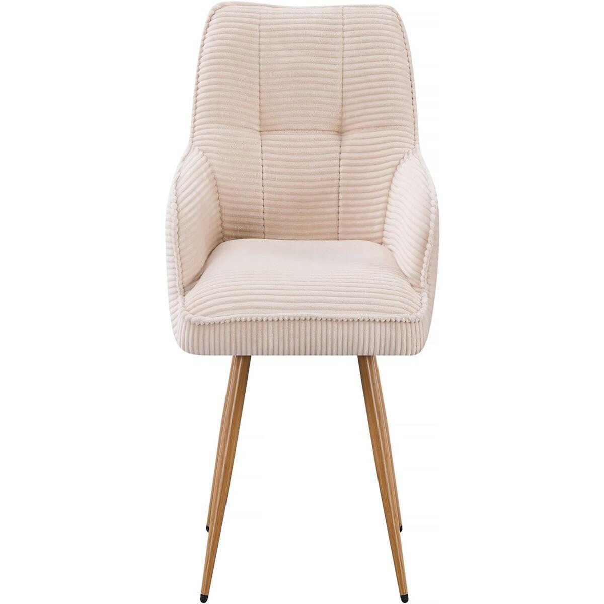 Habitat et Jardin Lot de 2 chaises en velours côtelé   Mayra  - 60 x 56 x 88 cm - Beige