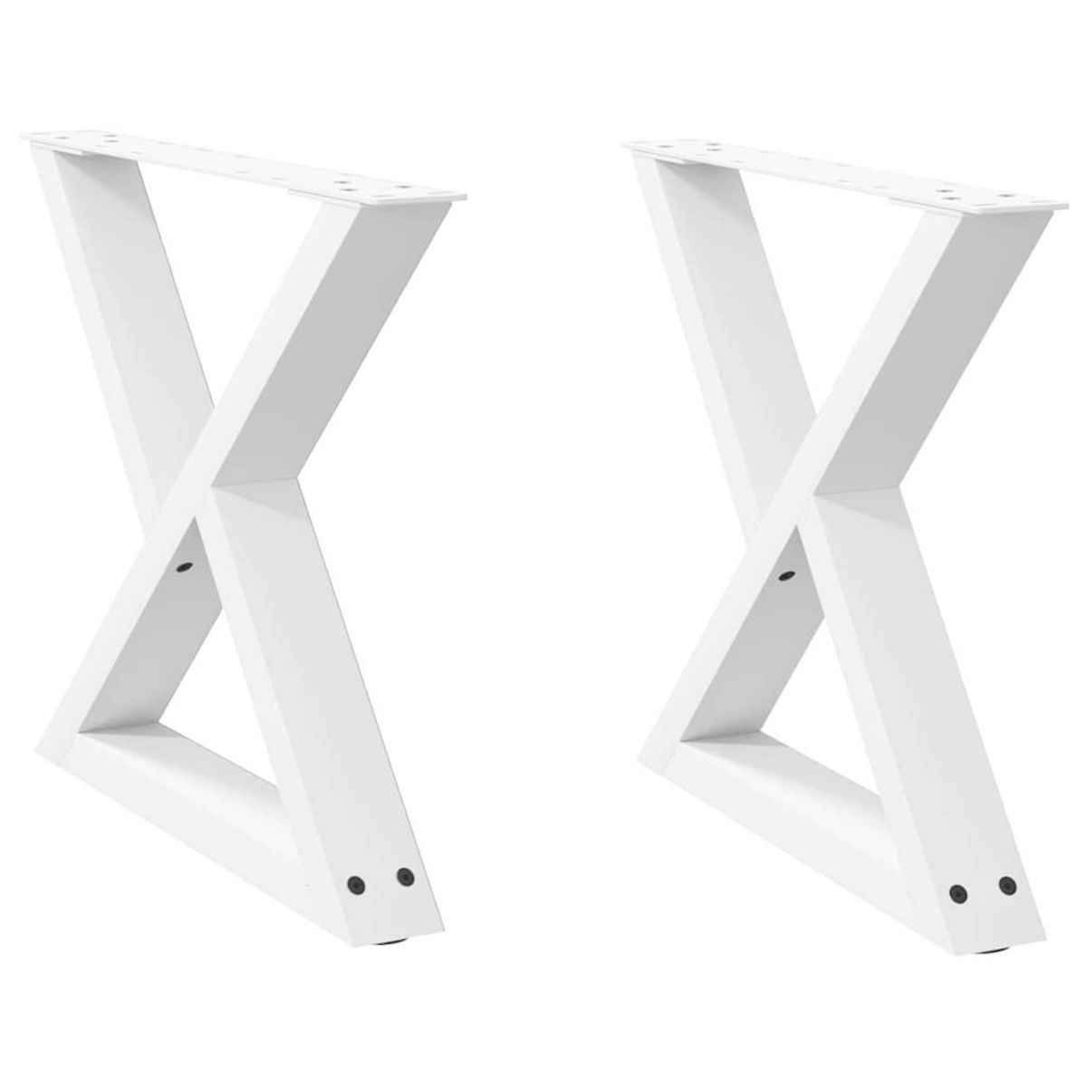 VIDAXL Pieds de table basse 2 pcs blanc 50x(42-43,3) cm acier