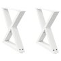 Voir la diapositive 2 : VIDAXL Pieds de table basse 2 pcs blanc 50x(42-43,3) cm acier