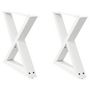 Voir la diapositive 2 : VIDAXL Pieds de table basse 2 pcs blanc 50x(42-43,3) cm acier