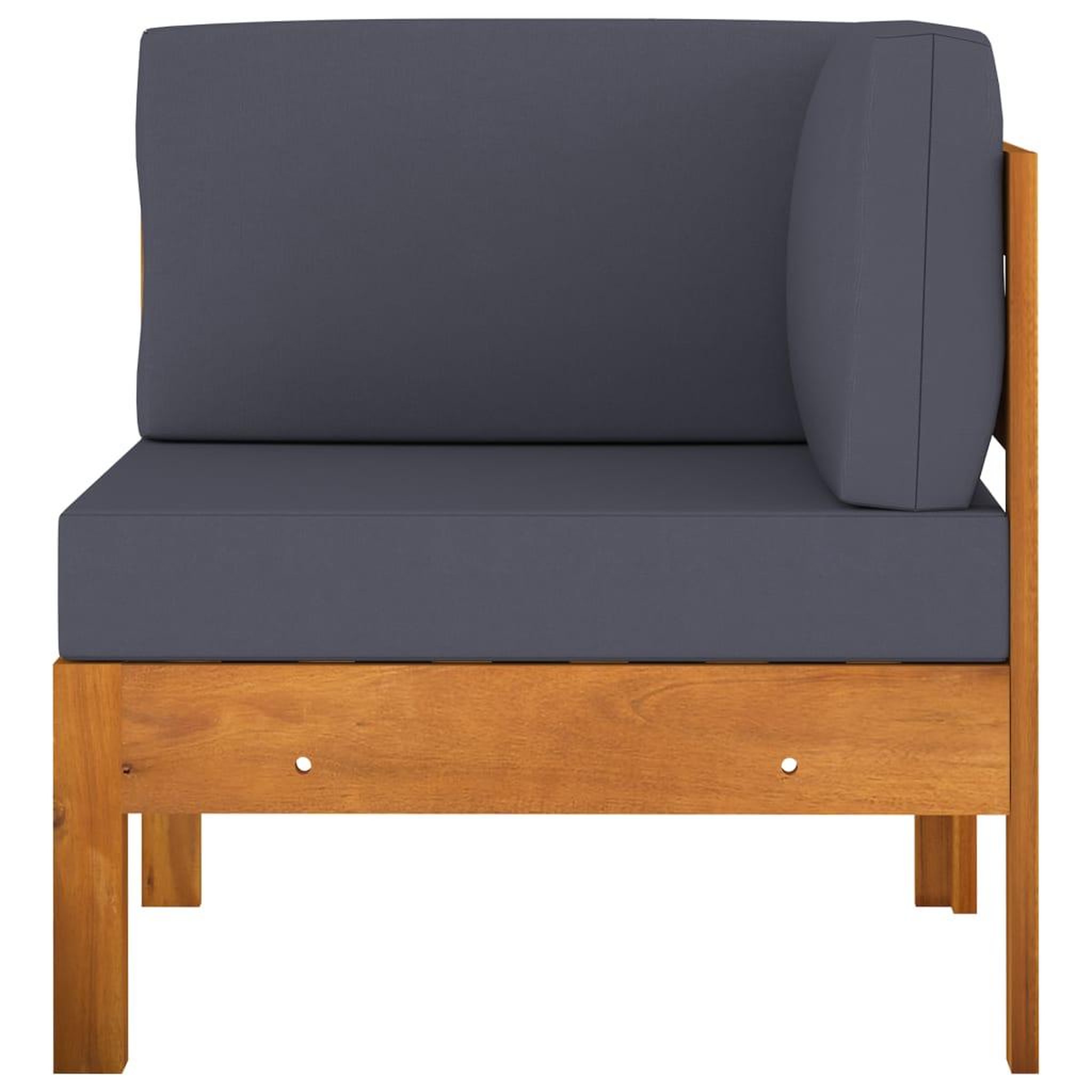 Voir la diapositive 2 : VIDAXL Salon de jardin 2 pcs avec coussins gris fonce Bois d'acacia