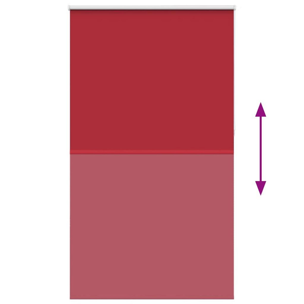 VIDAXL Store enrouleur occultant rouge largeur du tissu 116,6 cm
