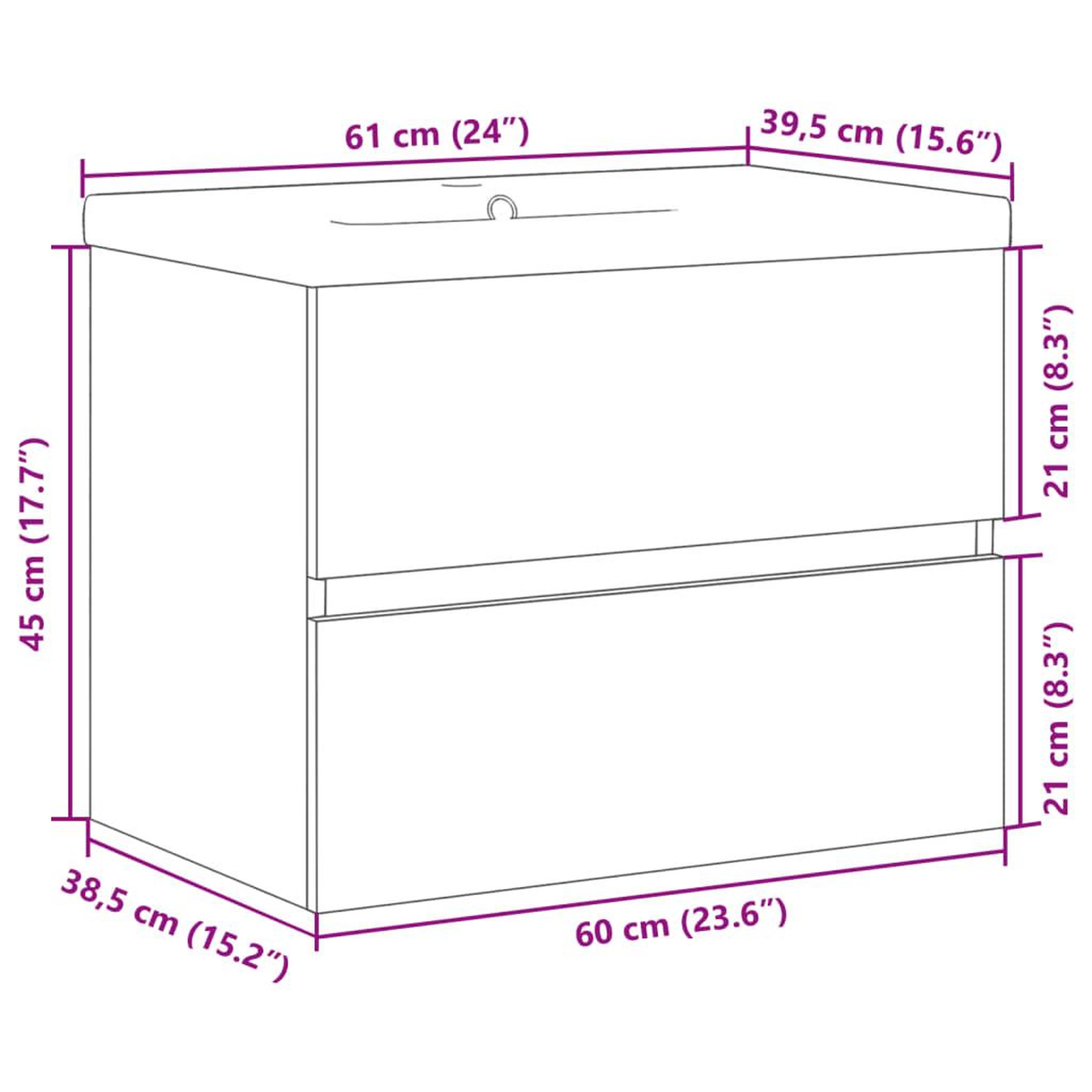 Voir la diapositive 6 : VIDAXL Armoire lavabo avec bassin integre vieux bois