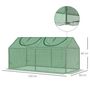 Voir la diapositive 3 : OUTSUNNY Mini serre de jardin serre à tomates 120 x 60 x 60 cm 2 fenêtres zippées enroulables acier thermolaqué PE haute densité vert