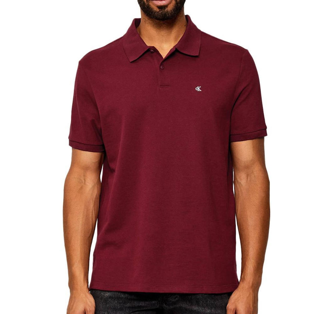 CALVIN KLEIN JEANS Polo Bordeaux Homme Calvin Klein Jeans Ss Monogram Pique
