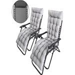 Habitat et Jardin Lot de 2 fauteuils de jardin inclinable zéro gravité avec coussin matelassé  Sintra  - Noir