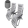 Voir la diapositive 1 : Habitat et Jardin Lot de 2 fauteuils de jardin inclinable zéro gravité avec coussin matelassé  Sintra  - Noir