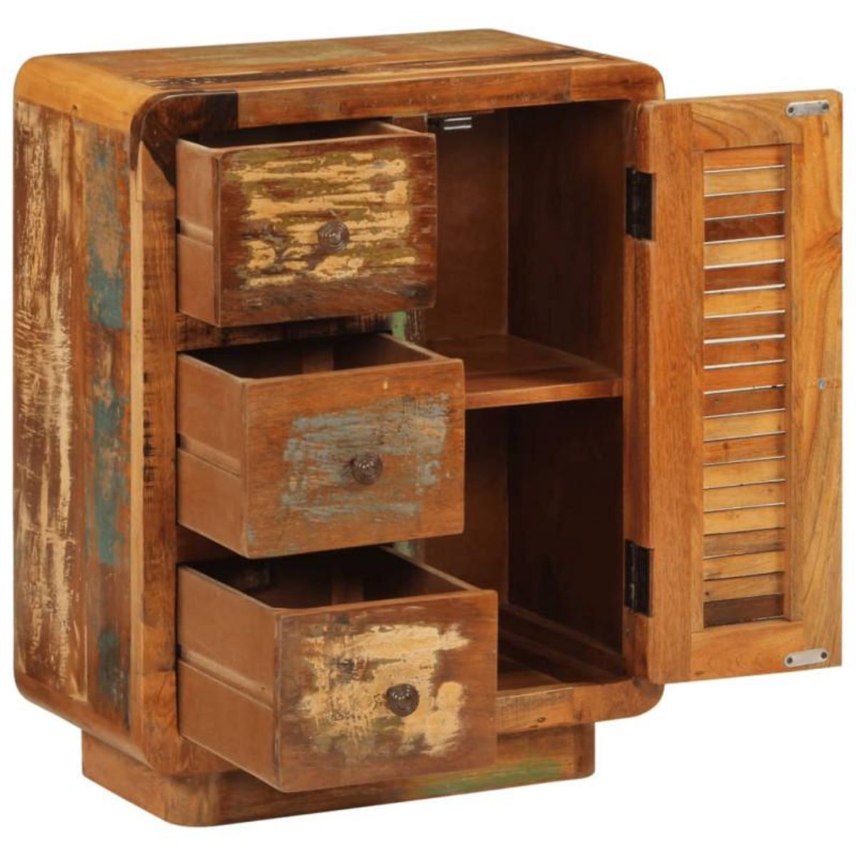 VIDAXL Buffet avec 3 tiroirs 55x30x70 cm bois de récupération massif