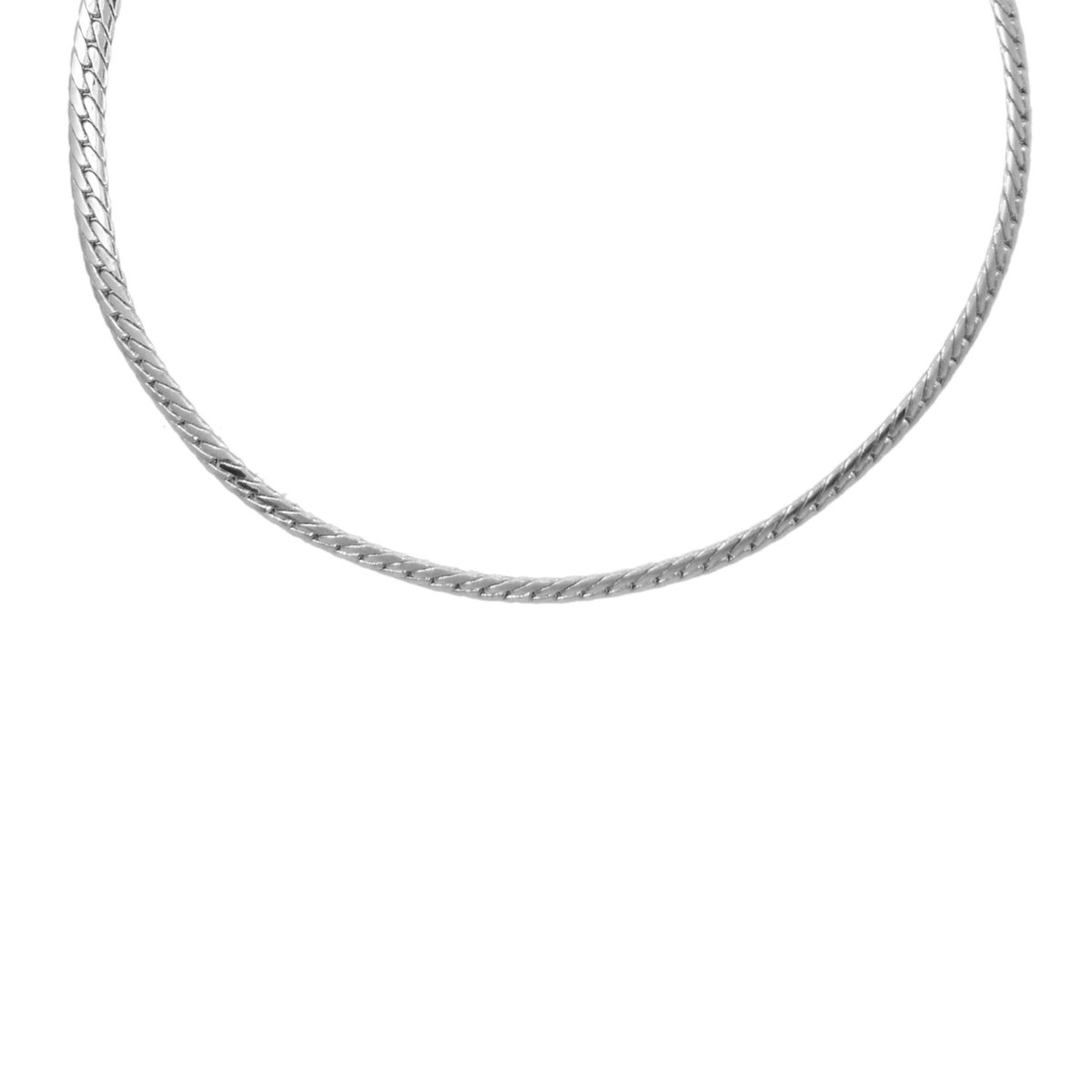L'ATELIER D'AZUR Collier Femme Maille Anglaise - Or Blanc