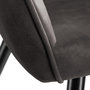 Voir la diapositive 6 : tectake Ensemble 6 chaises cuir synthétique revêtement tissu gris foncé-noir