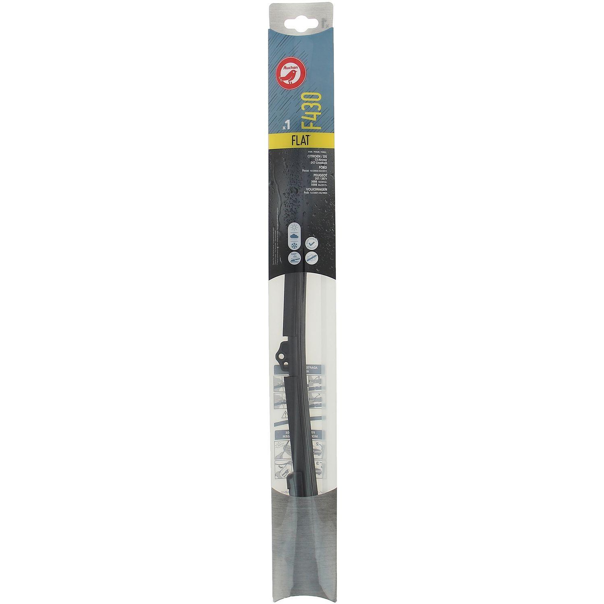 Voir la diapositive 2 : AUCHAN Balai d'essuie-glace plat F430 43cm pour CITROËN / DS FORD PEUGEOT VOLKSWAGEN