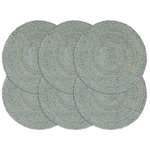 VIDAXL Napperons 6 pcs Vert olive Plain 38 cm Rond Jute