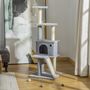 Voir la diapositive 2 : PAWHUT Arbre à chat centre d'activités multi-équipé griffoirs grattoir jeu boule suspendue niche housse amovible plateformes gris