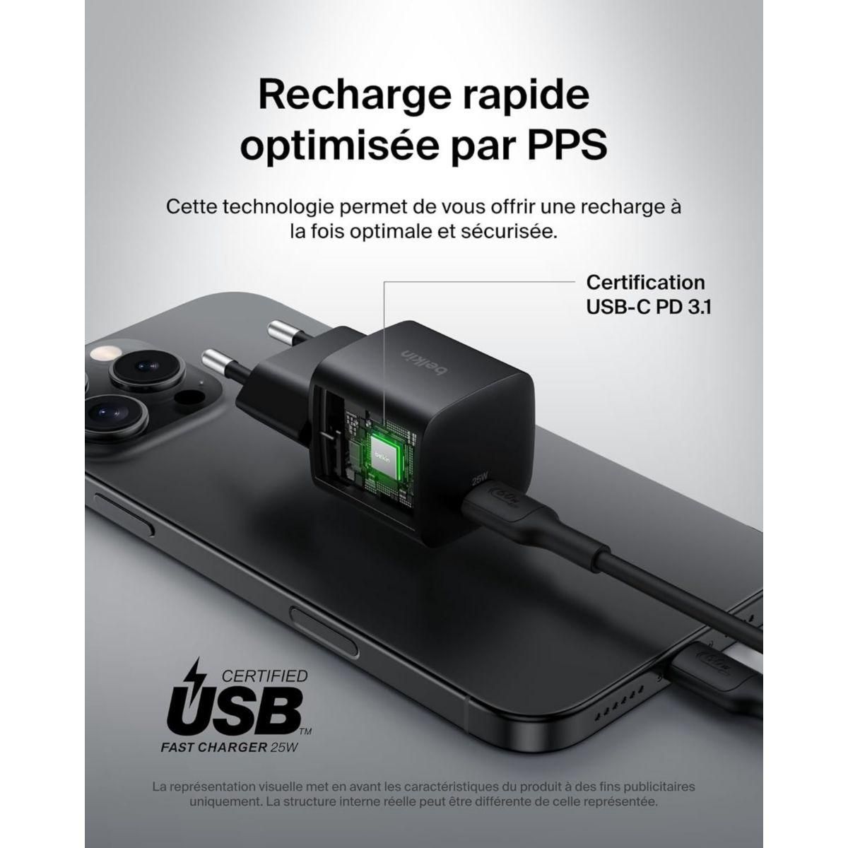 Belkin Chargeur 25W USB-C Noir