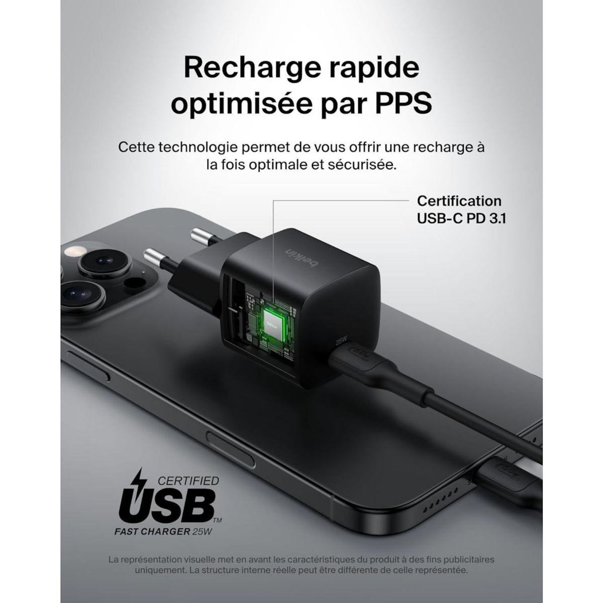 Belkin Chargeur 25W USB-C Noir