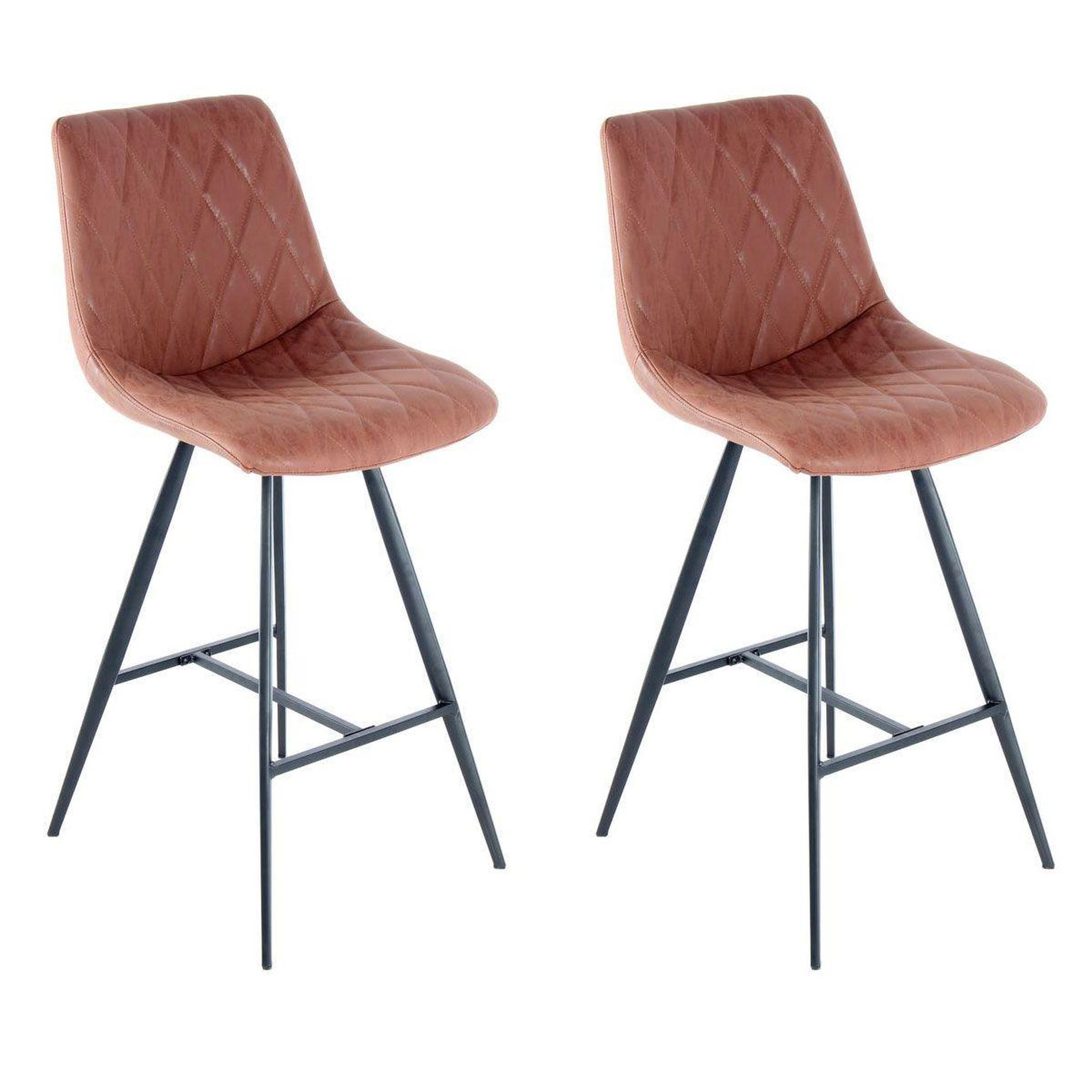 Voir la diapositive 1 : Paris Prix Lot de 2 Chaises de Bar  Frances  107cm Marron