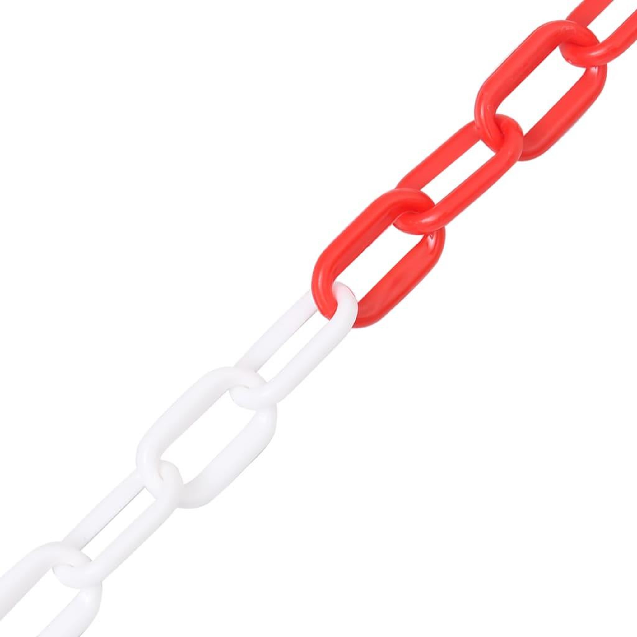 Voir la diapositive 2 : VIDAXL Chaîne d'avertissement Rouge et blanc 100 m Ø6 mm Plastique