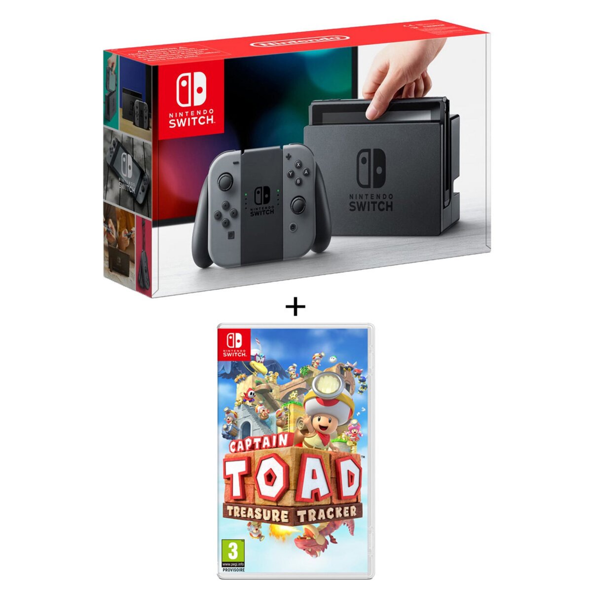 Console Nintendo Switch Joy-Con Grise + Captain Toad Treasure Tracker SWITCH